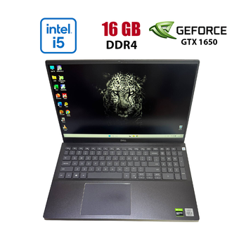 Игровой ультрабук Dell Vostro 7500 / 15.6" (1920x1080) IPS / Intel Core i5-10300H (4 (8) ядра по 2.5 - 4.5 GHz) / 16 GB DDR4 / 256 GB SSD + 256 GB SSD / nVidia GeForce GTX 1650, 4 GB GDDR6, 128-bit / WebCam б/у