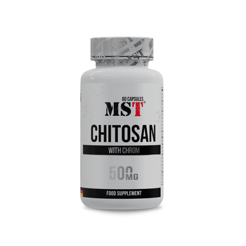 Хітозан з хромом MST Chitosan 500 mg with Chrom 60 caps, MST хітозан і піколінат хрому в капсулах
