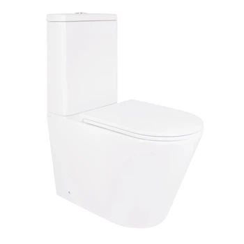 Унітаз компакт Qtap Scorpio Ultra Quiet 660×360×865мм безобідковий з сидінням Soft close білий (QT14226088AW)