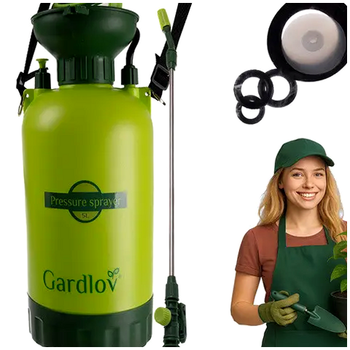 Ручной опрыскиватель 5 л с длинным шлангом для сада GARDLOV зелёный