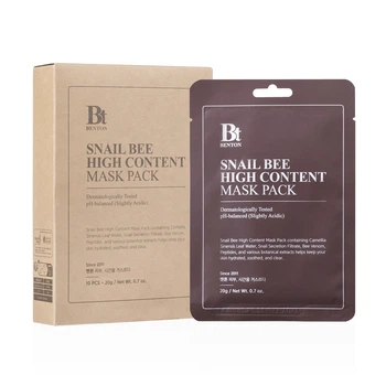 Набір із 10 масок з муцином равлика і бджолиною отрутою Benton Snail Bee High Content Mask Pack