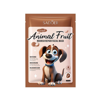 Маска для обличчя тканинна Sadoer Animal Fruit Puppy Coconut живильна 25 г (6942349733871)
