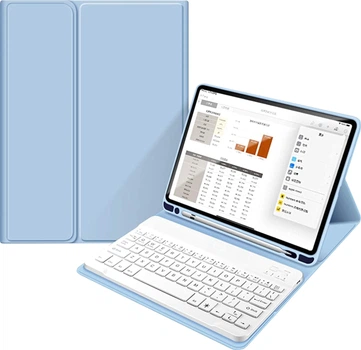 Чохол-клавіатура для планшета BeCover для Apple iPad Pro 11" M5 2025 з кріпленням для стилуса Apple Pencil Light Blue (BC_715986)