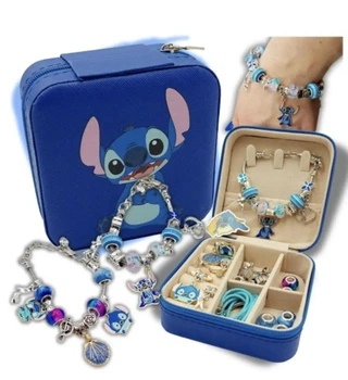 Браслет с шармами Stitch подарочный бокс-органайзер Набор для девушек Стильный подарок Пандора Стич