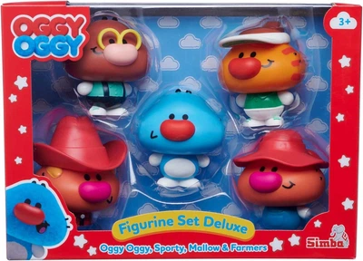 Ігровий набір фігурок Оггі Оггі Simba Oggy Oggy Deluxe 5 героїв мультфільму рухомі фігурки 7 см від 3 років (SKU-240)