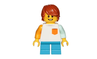 Конструктор LEGO Boy - Freckles, White Shirt with Orange Pocket 1 деталей (cty1023)