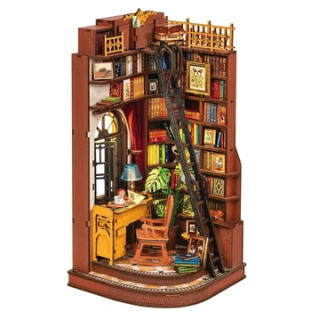Румбокс конструктор Cosy Corner Study модель мини домик с LED-подсветкой Robotime