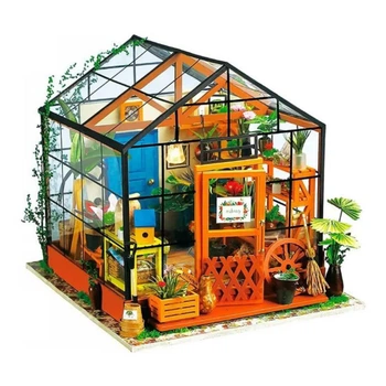 Румбокс конструктор Cathy’s Flower House модель мини домик с LED-подсветкой Robotime