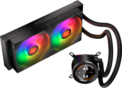Система водяного охолодження Krux HydroGlance 240 ARGB LCD Black (5903018668420)