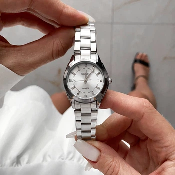 Женские часы Skmei 1620 Silver со стальным браслетом