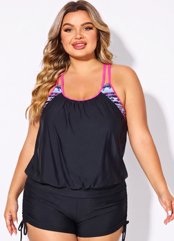 Женский купальник Hanna Nikole Tankini Plus Size 60с утягивающим эффектом Комбинированный (9509)