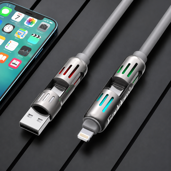 Кабель Earldom EC-IC02 4 в 1 USB-A/USB-C – USB-C/Lightning 240W 1.2 м