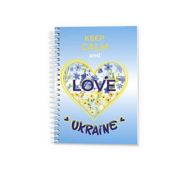 Блокнот Аркуш В6 96 аркушів у клітинку бічна спіраль Love Ukraine (1В2236)