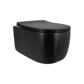 Унитаз подвесной Qtap Taurus Ultra Quiet 515×360×350 мм, Matt Black, с сиденьем Slim Duroplast / Soft-close / Quick Release QTTAU28BLM50504