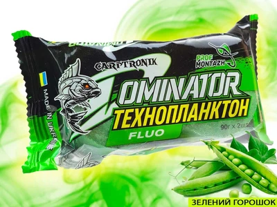 Технопланктон CARPTRONIK (Prof Montazh) Зелений горошок DOMINATOR FLUORO 2×90 г
