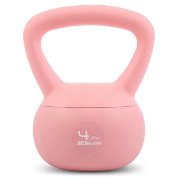 Гиря мягкая 4кг для фитнеса MDbuddy Soft Kettlebell 7039-4 вес 4кг Pink