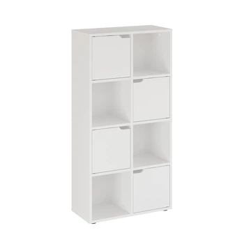 Книжный стеллаж KOMTO Белый с 8 секциями и 4 дверцами Shelf8 (p-186-2819)