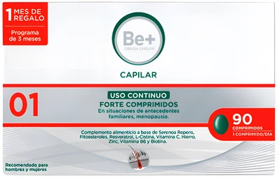 Suplement diety Cinfa Be+ Capilar Forte Continuo 90 tabletek (8470001851901)