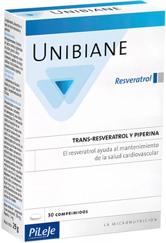 Suplement diety Pileje Unibiane Resveratrol 30 tabletek (3701145600373)