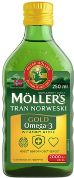 Омега 3 з норвезької печінки тріски Mollers Gold Tran Norweski лимонна 250 мл Лимон (7070866024383)