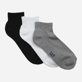 Набір чоловічих шкарпеток коротких бавовняних GAP 772384008 One Size Білий/Сірий/Чорний (1160208163)