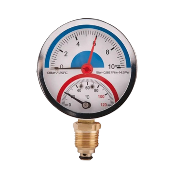 Термоманометр радіальний Euroaqua біметалевий 1/2" 6 бар 120°C