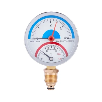Термоманометр радіальний Thermo Alliance Standart біметалевий 1/2" 4 бар 120°C (SD1724B)