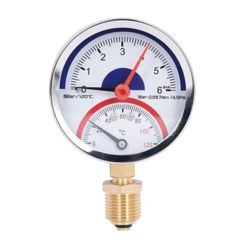 Термоманометр радіальний Thermo Alliance Standart біметалевий 1/2" 6 бар 120°C (SD1726B)