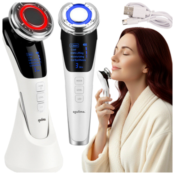 Масажер для обличчя безочисна мезотерапія ЕМС ліфтинг 5 в 1 білий SOULIMA PR-200