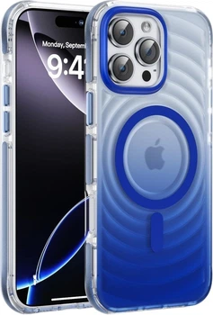 Etui na smartfon Evelatus EchoWave Clear MagSafe do Apple iPhone 15 Blue (EVEAPP15EWCMTB)