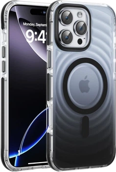 Etui na smartfon Evelatus EchoWave Clear MagSafe do Apple iPhone 15 Black (EVEAPP15EWCMTBL)