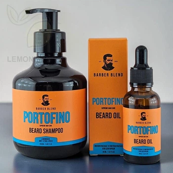 Набор косметики для мужчин BARBER BLEND Portofino 2 в 1 (шампунь для волос и бороды, масло для бороды)