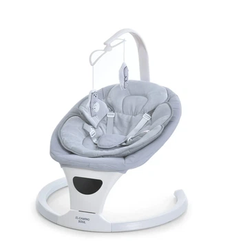 Шезлонг-гойдалка SOUL ME 1175 5 швидкостей 12 мелодій Light Gray 75х64х44 см метал пластик тканина