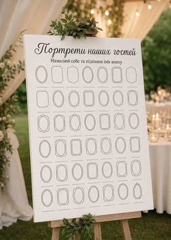 Бумажный плакат "Портреты наших гостей", размер 50х70 см.