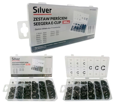 Комплект колец E-Clip 300 штук e- 1, 5-22mm Silver s10535