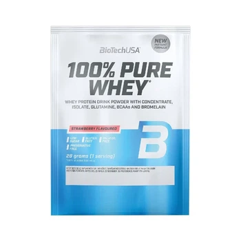 Сироватковий протеїн 100% Pure Whey BioTech, полуниця, 28 г