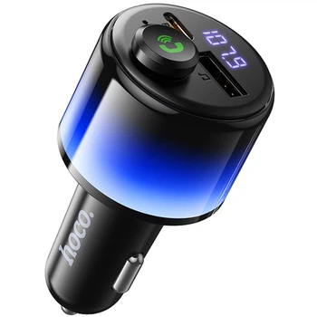 Автомобільний зарядний пристрій FM модулятор HOCO E166 Path PD42W+QC3.0 (1USB-A/1C) (Black) (254512)