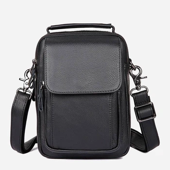 Сумка планшет через плече чоловіча з натуральної шкіри Vintage leather-14518 Чорна