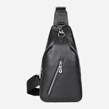 Сумка кросс боди через плечо мужская из натуральная кожи Vintage leather-14973 Черная