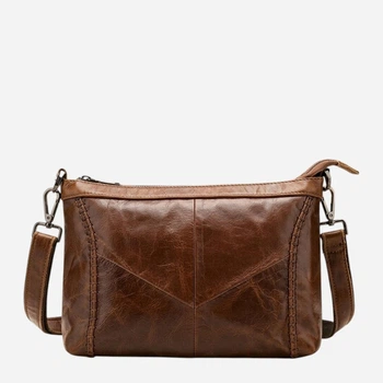 Сумка кросс боди через плечо женская из натуральная кожи Vintage leather-20052 Коричневая