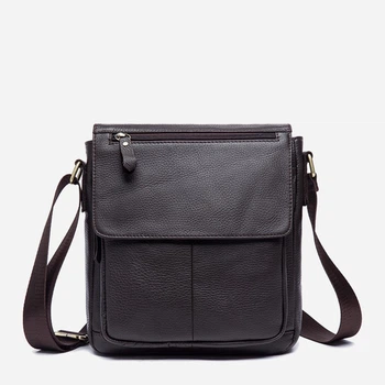 Сумка кросс боди через плечо мужская из натуральная кожи Vintage leather-20022 Коричневая