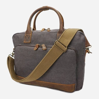 Сумка мессенджер через плечо мужская Vintage leather-20062 Серая