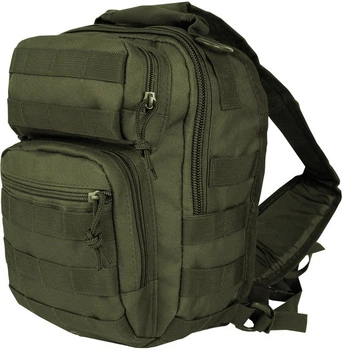 Рюкзак однолямочный 9 литров с системой Molle для активного отдыха оливковый Mil-Tec FK-2311