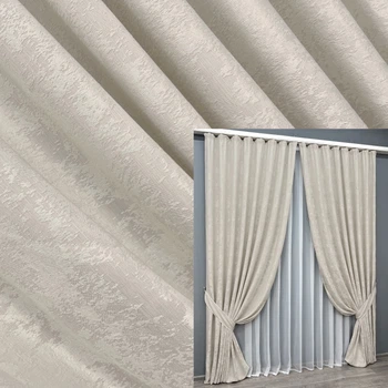 Комплект готовых штор VR-Textil Жаккард Sultan XO № 1281ш Светло-бежевый 100х270 см 2 шт (31-618)