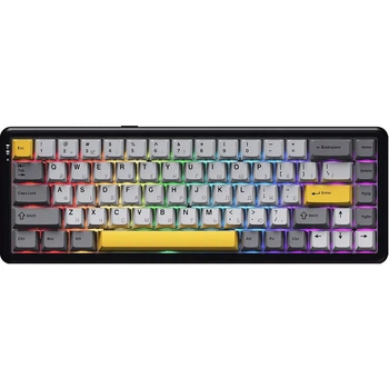 Клавіатура Ajazz Механічна RGB Підключення USB Чорна (AK680-M-BGY-AW)