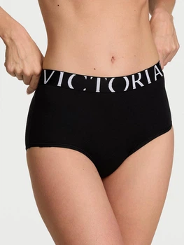 Трусики сліпи жіночі бавовняні Victoria's Secret 27245643 M Чорні (289778563)