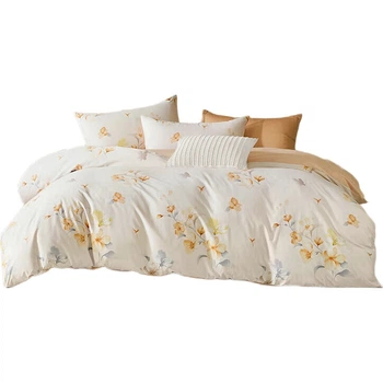 Комплект постельного белья BEYOND Home Textile, четыре предмета: пододеяльник и простыня из чистого хлопка, 100% хлопок, полностью хлопковый пододеяльник для кровати 1,8 метра, для дома и гостевой комнаты.