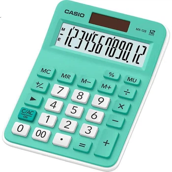 Калькулятор Casio MX-12B учебный для 4-6 классов, солнечная батарея, мятно-зеленый