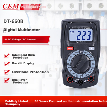 Цифровий мультиметр CEM DT-660B з підсвічуванням, стійкий до опіків, високоточний електричний мультиметр, амперметр, універсальний лічильник