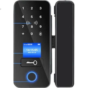 Замок IGear для скляних дверей з відбитком пальця електронний Bluetooth
